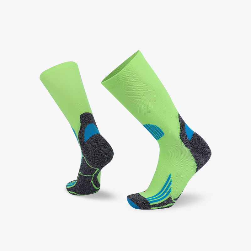 144N Fluorescent green and blue sport series terry socks