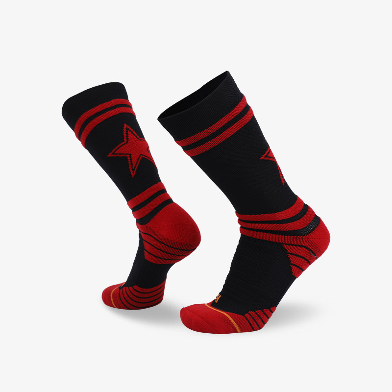 144N Red stripes and red stars on black sport series