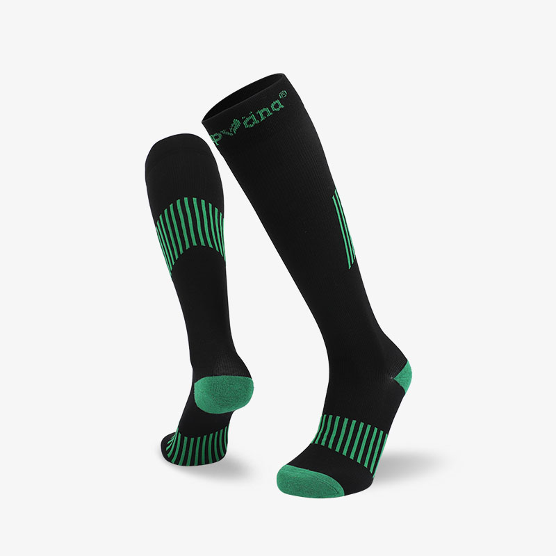 144N Black green ski sock terry socks