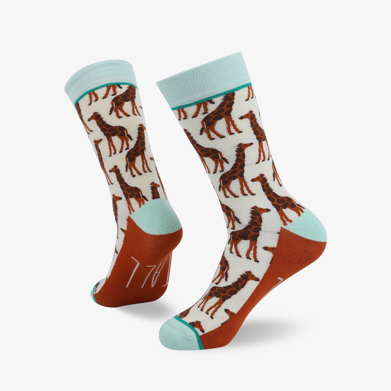 200N giraffe woven pear acquard series terry socks