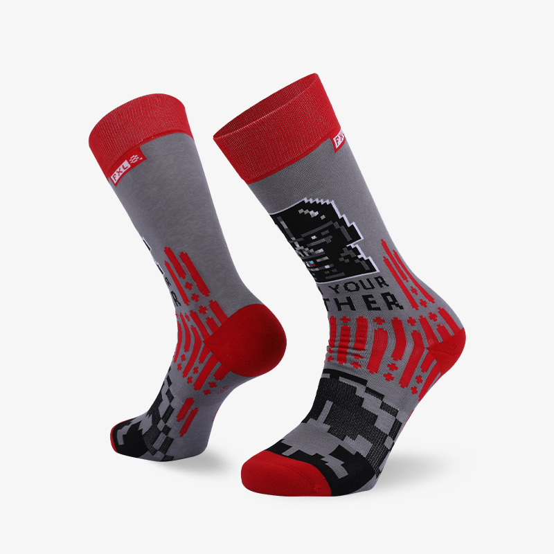 200N Red gray normal terry socks