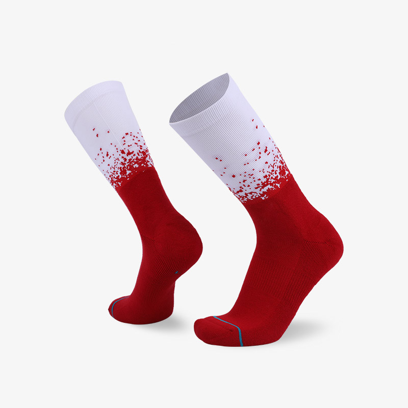 200N Red white normal terry socks
