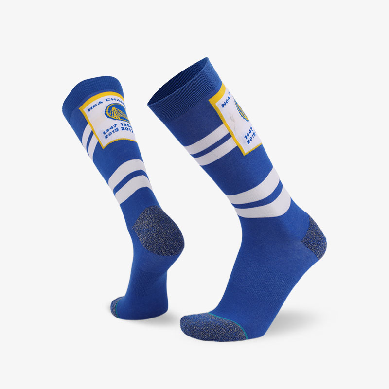 200N White stripes on blue background normal terry socks