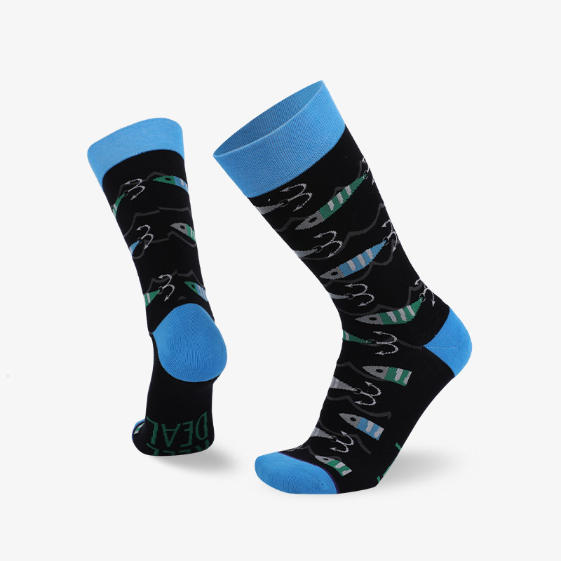 200N Blue black normal terry socks