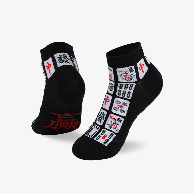 200N black flat mahjong sock flat knit socks