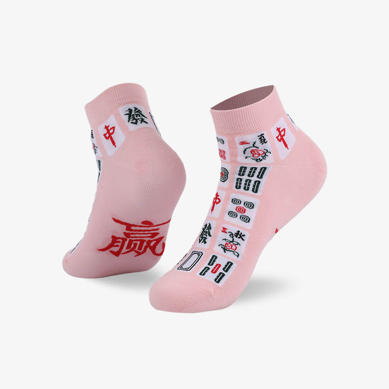 200N Pink flat mahjong sock
