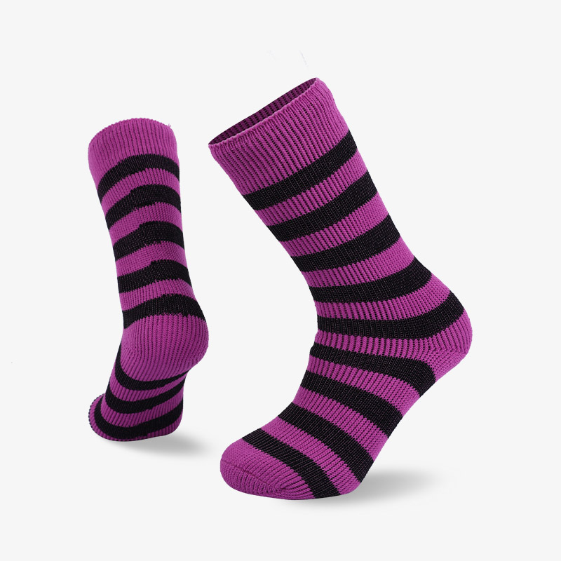 72N 黑色粉色条纹保暖袜